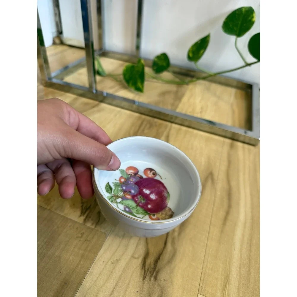 Small Ceramic Bowl with Fruit Design